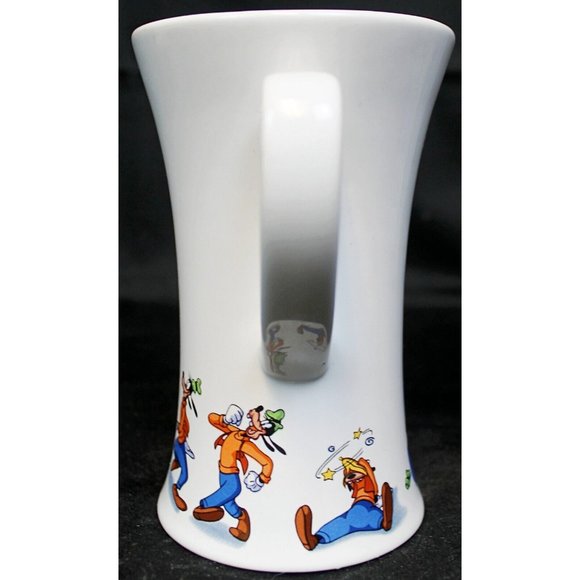 Disney Store White Ceramic 6" Coffee Mug Goofy Slipping On Banana Peel Concave - Picture 4 of 10